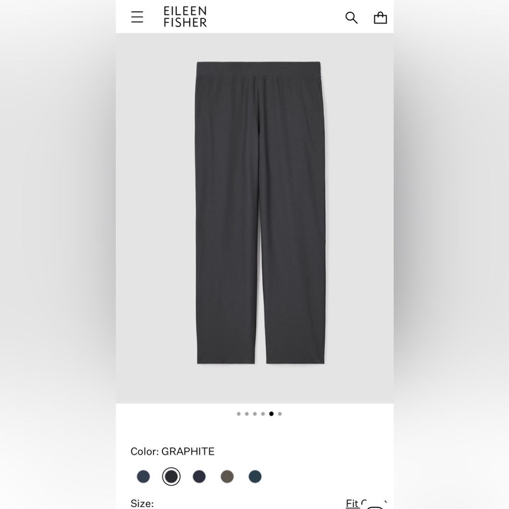 Eileen Fisher Washable Stretch Crepe Straight Pant LP Graphite